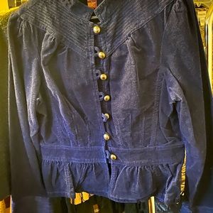 Corduroy navy military jacket